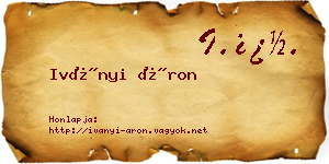 Iványi Áron névjegykártya